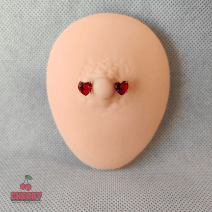 Heart Gems Threadless Nipple Bar 14g