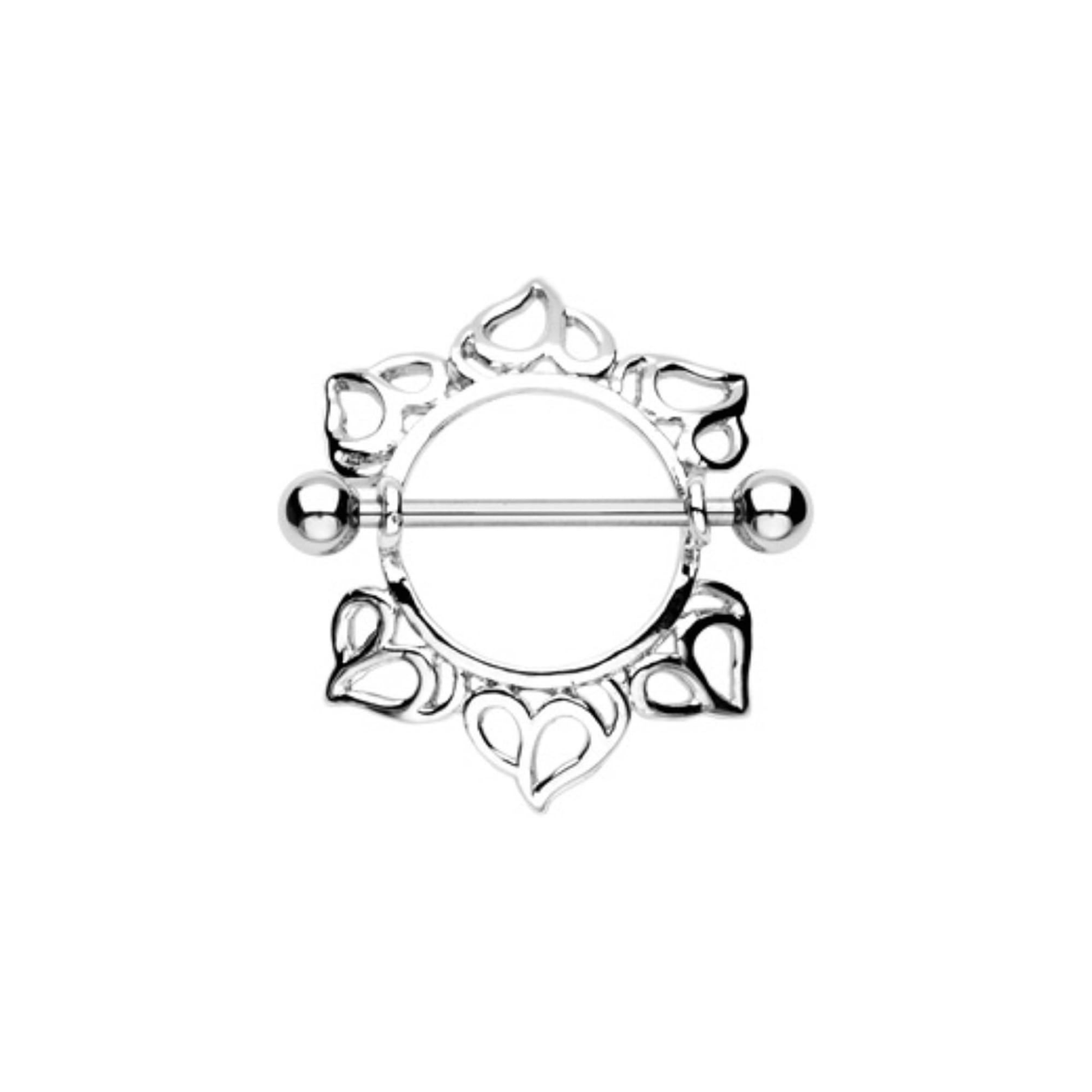 Hearts design steel nipple shield