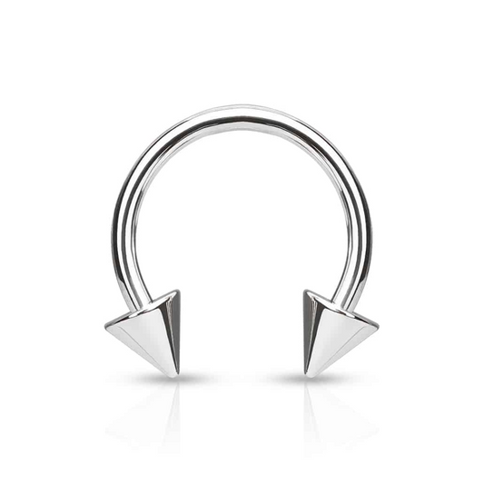 Implant Grade Titanium Circular Horseshoe Barbell with Spike