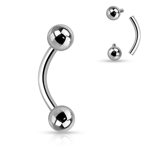 Implant Grade Titanium Curved Internally Threaded Barbell