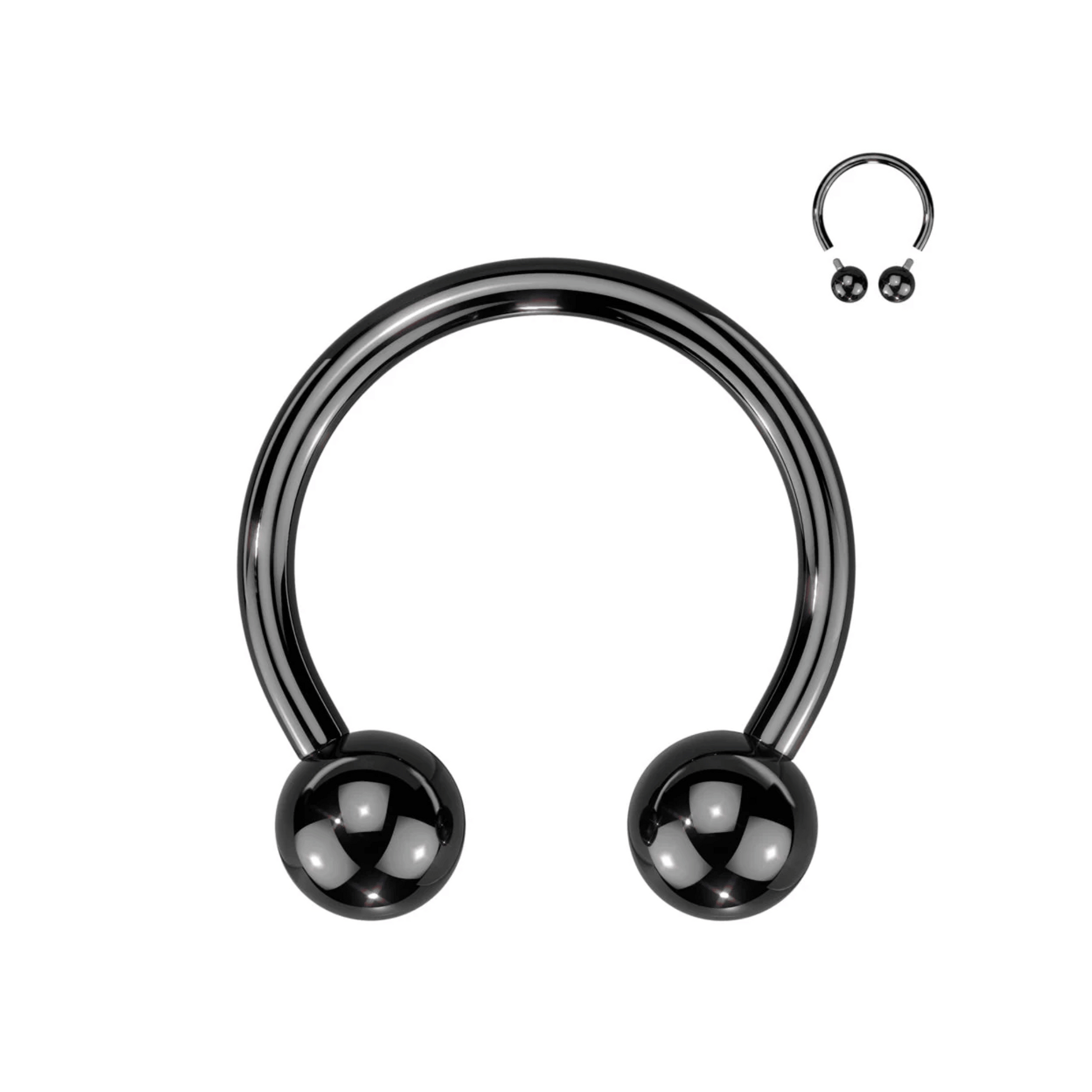 Implant Grade Titanium PVD Colour Straight Internally Threaded Barbell Black