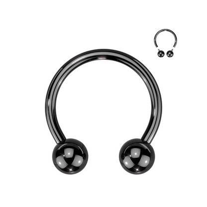 Implant Grade Titanium PVD Colour Straight Internally Threaded Barbell Black