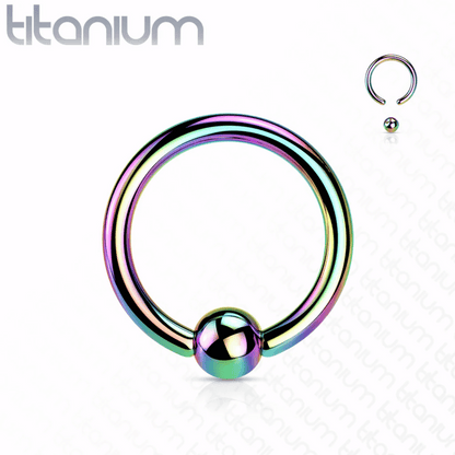Implant Grade Titanium PVD Plated Captive Bead Ring Rainbow