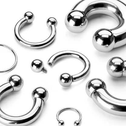 Internally Threaded Steel Circular Horseshoe Barbell with ball