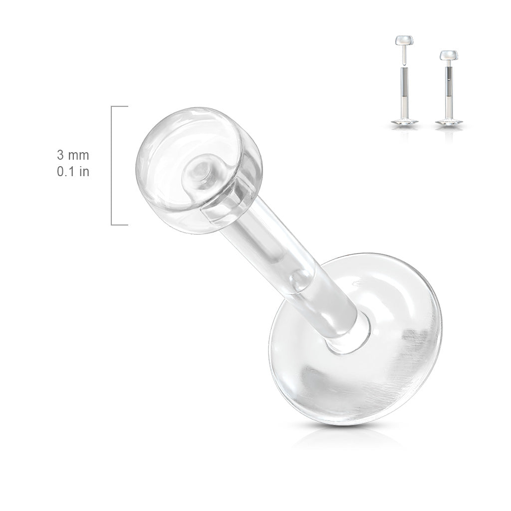 Kunststof 6 stuks Clear Flat Back Piercing Retainers 6 stuks kleine Kunststof 6 stuks Clear Flat Back Piercing Retainers 6 stuks kleine