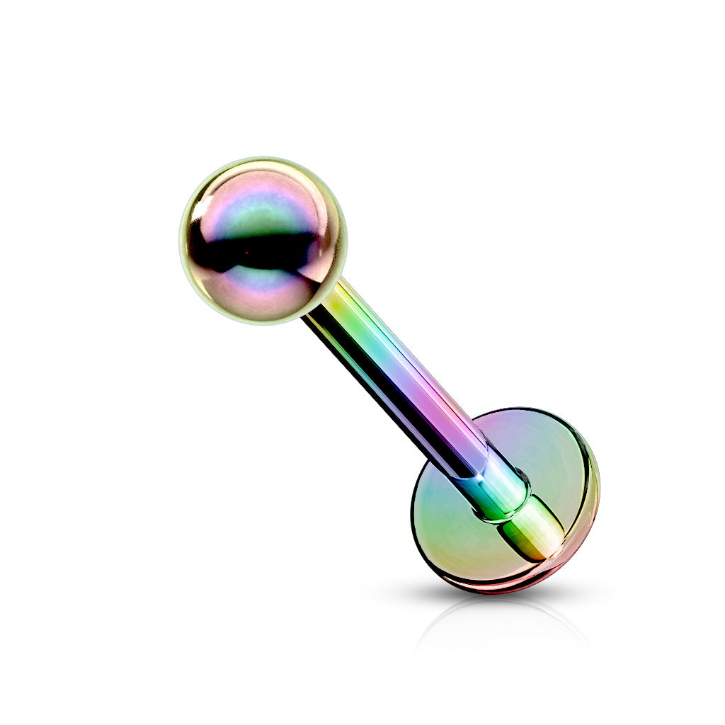 Rainbow Titanium IP Flat Back Stud with Ball