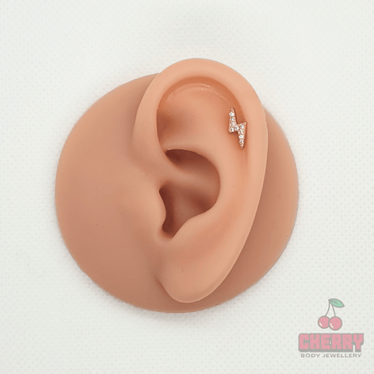 Lightning Bolt Flat Back Stud 16g