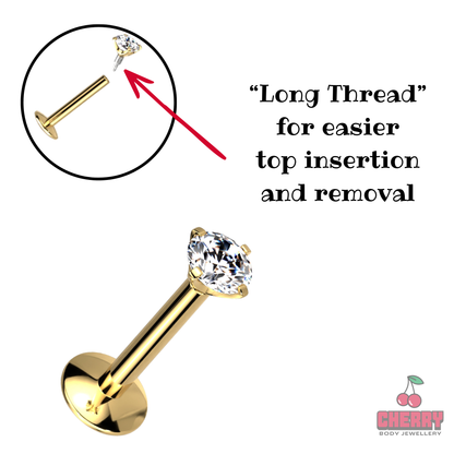 Long thread flat back stud