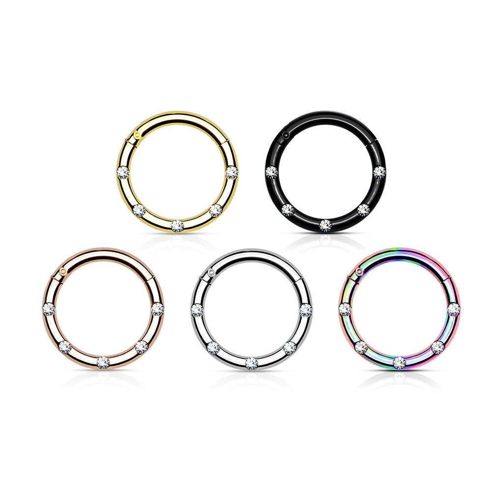 Micro Gems Hinged Clicker Ring 16g