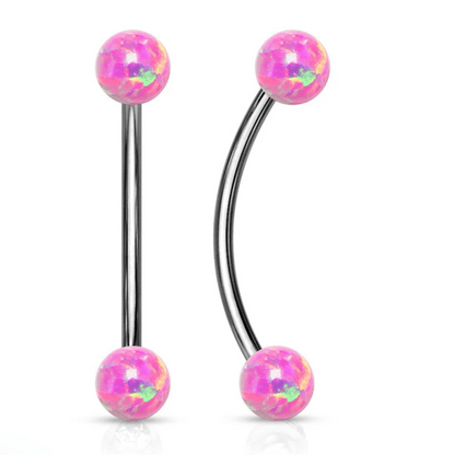 Opal Ball Barbell for Snake Eye Piercings Pink