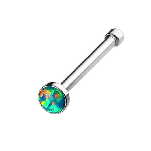 Opal Stone Nose Stud Green