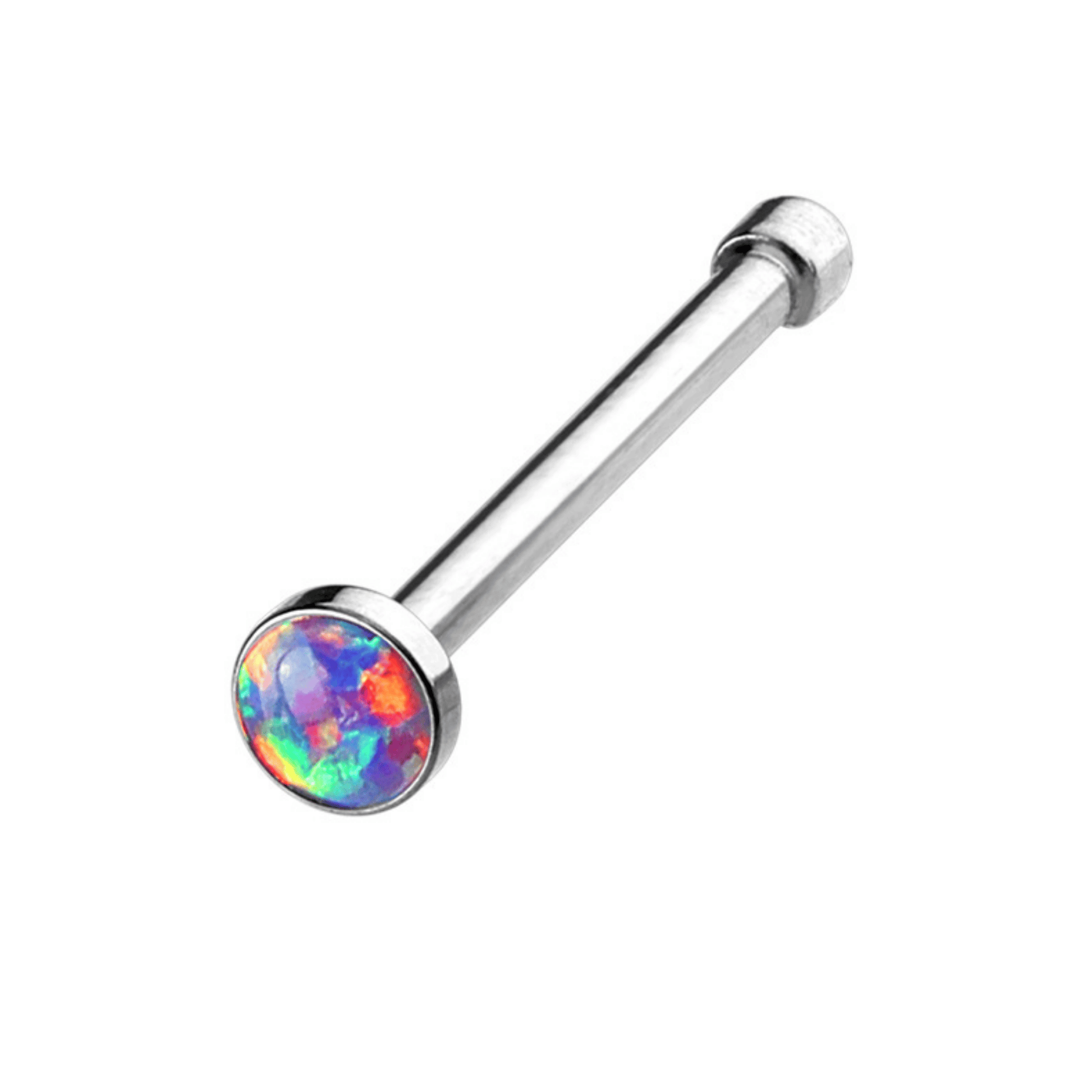 Opal Stone Nose Stud Purple