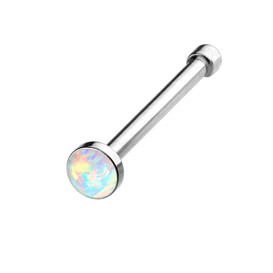 Opal Stone Nose Stud White
