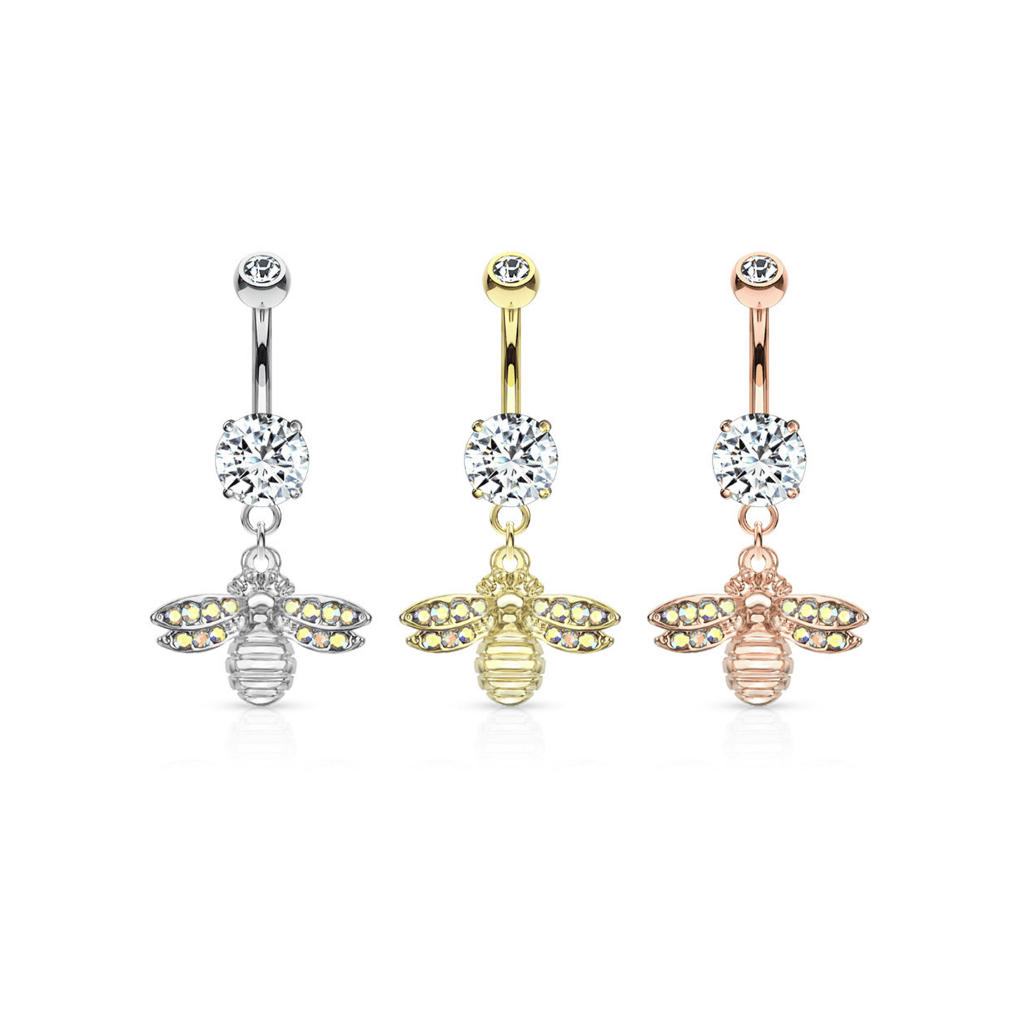 Paved Wing Bee Navel Piercing Bar Selections