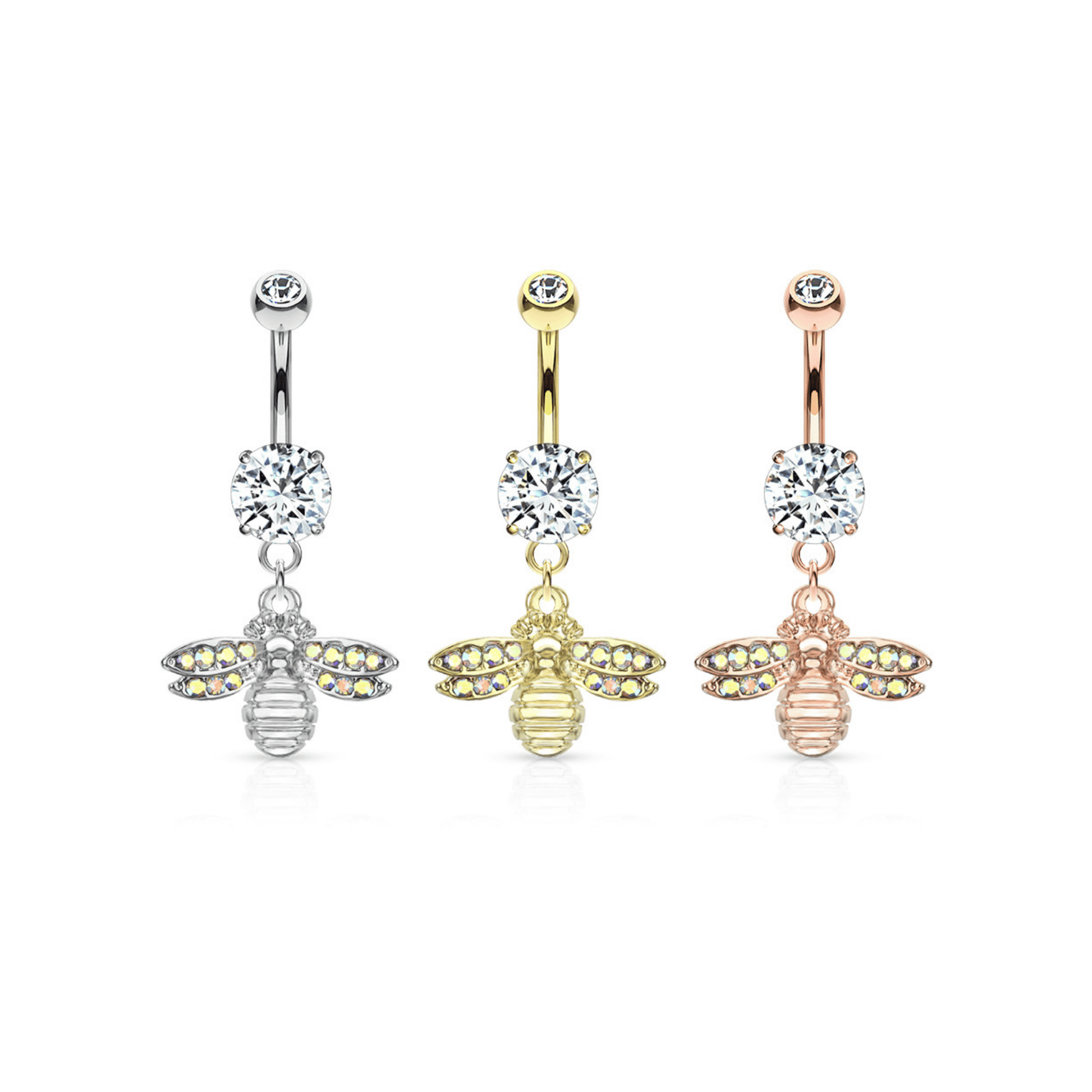 Paved Wing Bee Navel Piercing Bar Selections