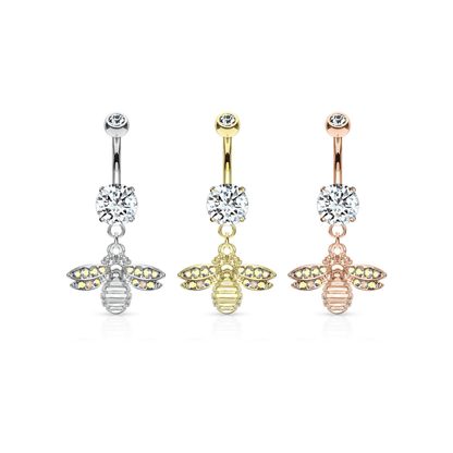 Paved Wing Bee Navel Piercing Bar Selections