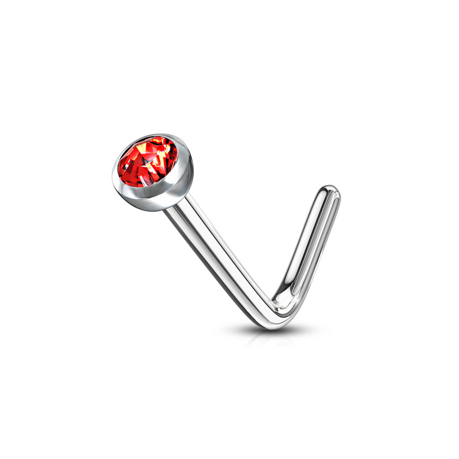 Press fit Gem Nose 'L' bend Stud Red