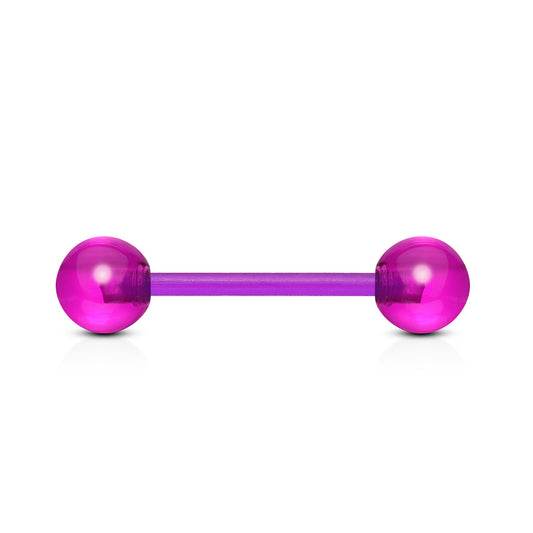Purple Acrylic Ball Bioflex Straight Barbell
