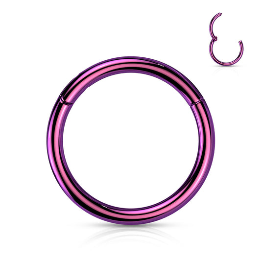 Purple Titanium Hinged Clicker Ring