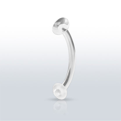 Clear Curved Banana Bar Retainer with O-Ring - 3 pack