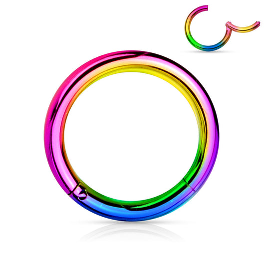 Rainbow Steel Hinged Clicker Ring