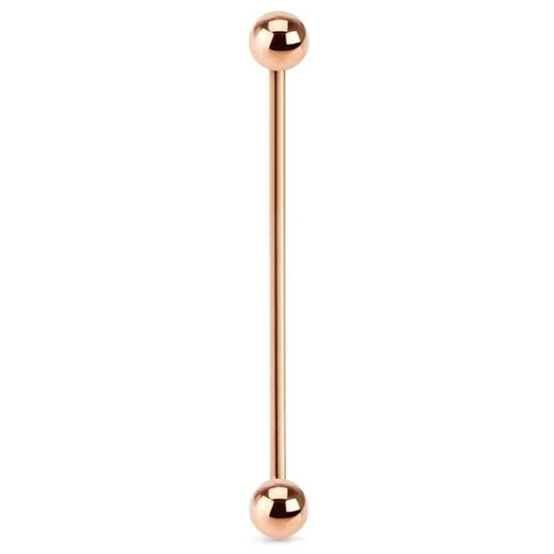 Rose Gold IP Industrial Barbell