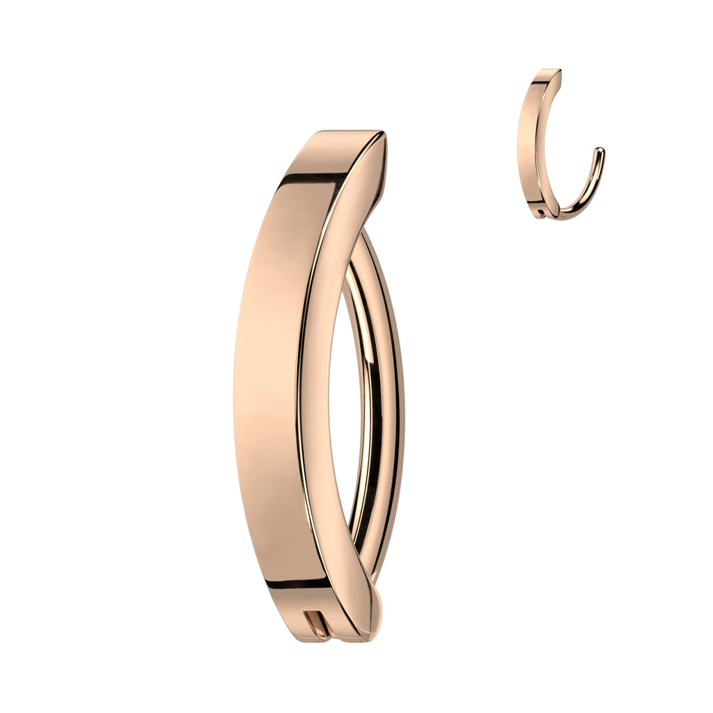 Rose Gold Solid Hinged Clicker Belly Button Ring