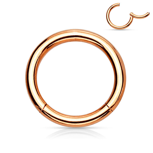 Rose Gold Steel Hinged Clicker Ring