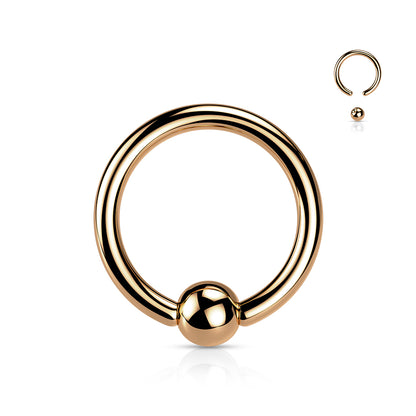 Rose Gold Titanium Captive Bead Ring 16g