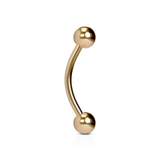 Rose Gold Titanium IP Ball Curved Barbell