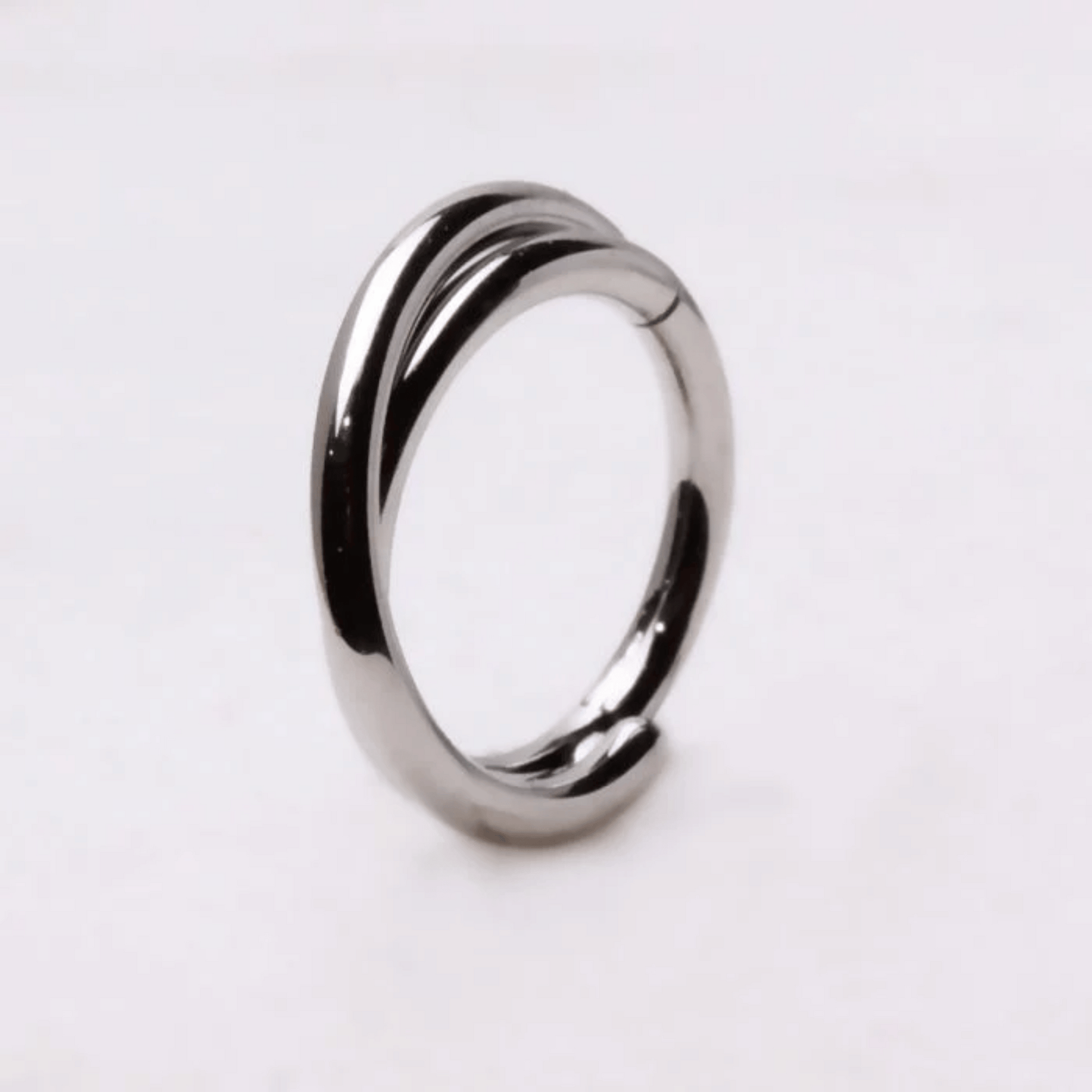 Silver Crossover Steel Hinged Clicker Ring 16g