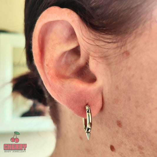 Silver Spiked Hoop Earrings