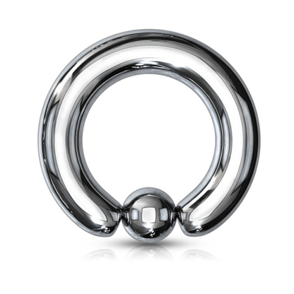 Silver Steel Captive Bead Ring Large Gauge 