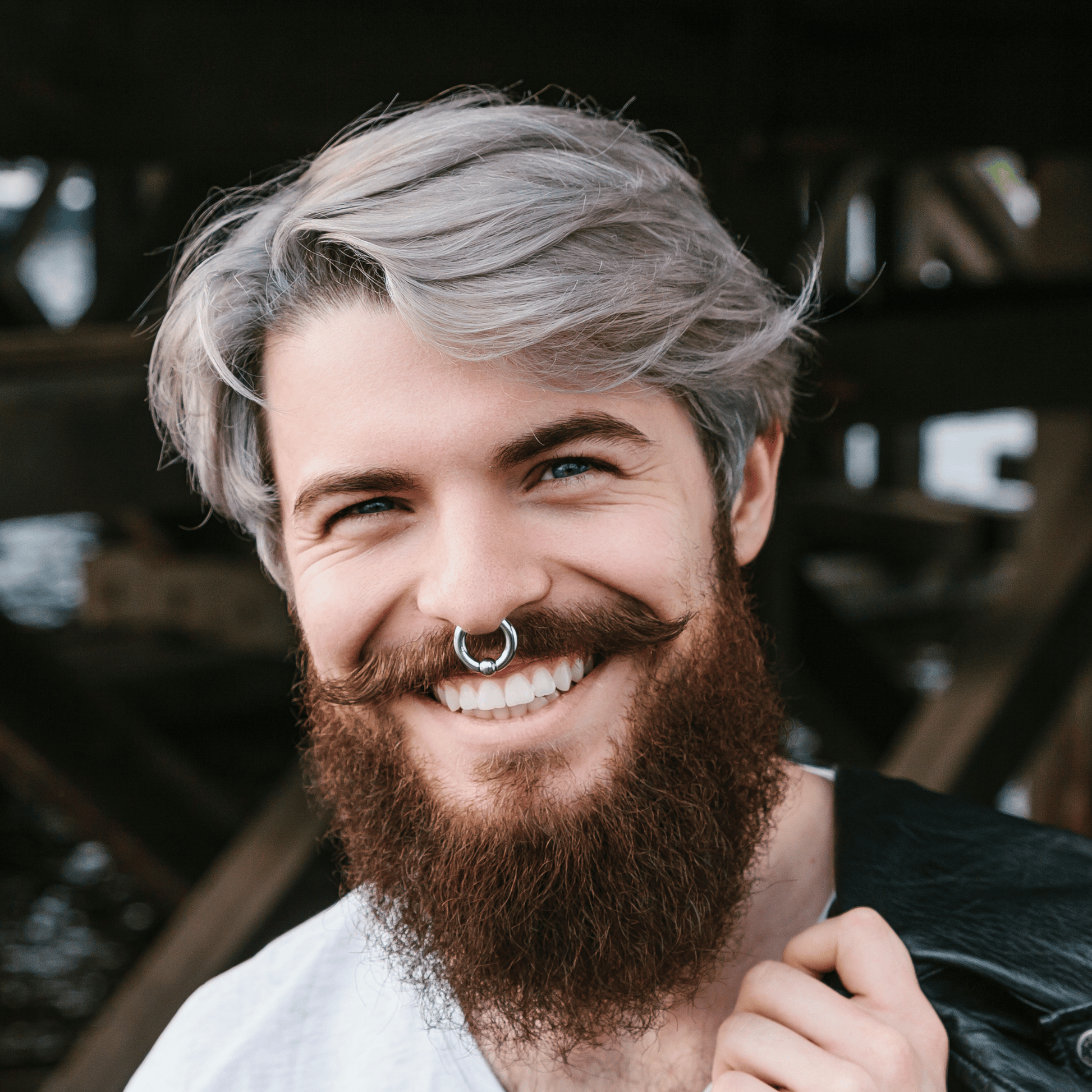 Silver Steel Captive Bead Ring Large Gauge 12g-00g