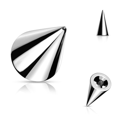 Silver Steel Externally Threaded Replacement Spike Cone