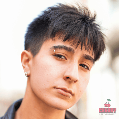 Silver Steel Flat Back Labret Stud with Spike