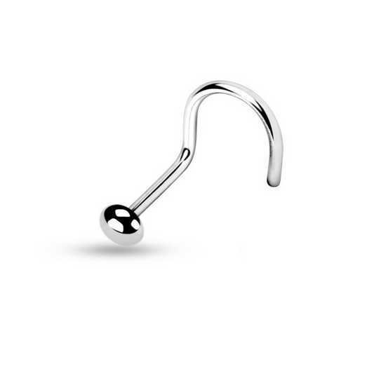 Silver Steel Flat Ball Nose Screw Ring 