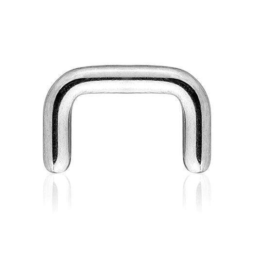 Silver Steel Staple Septum Retainer 16g-10g