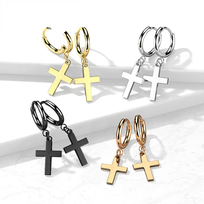 Silver Surgical Steel Cross Dangle Earrings range