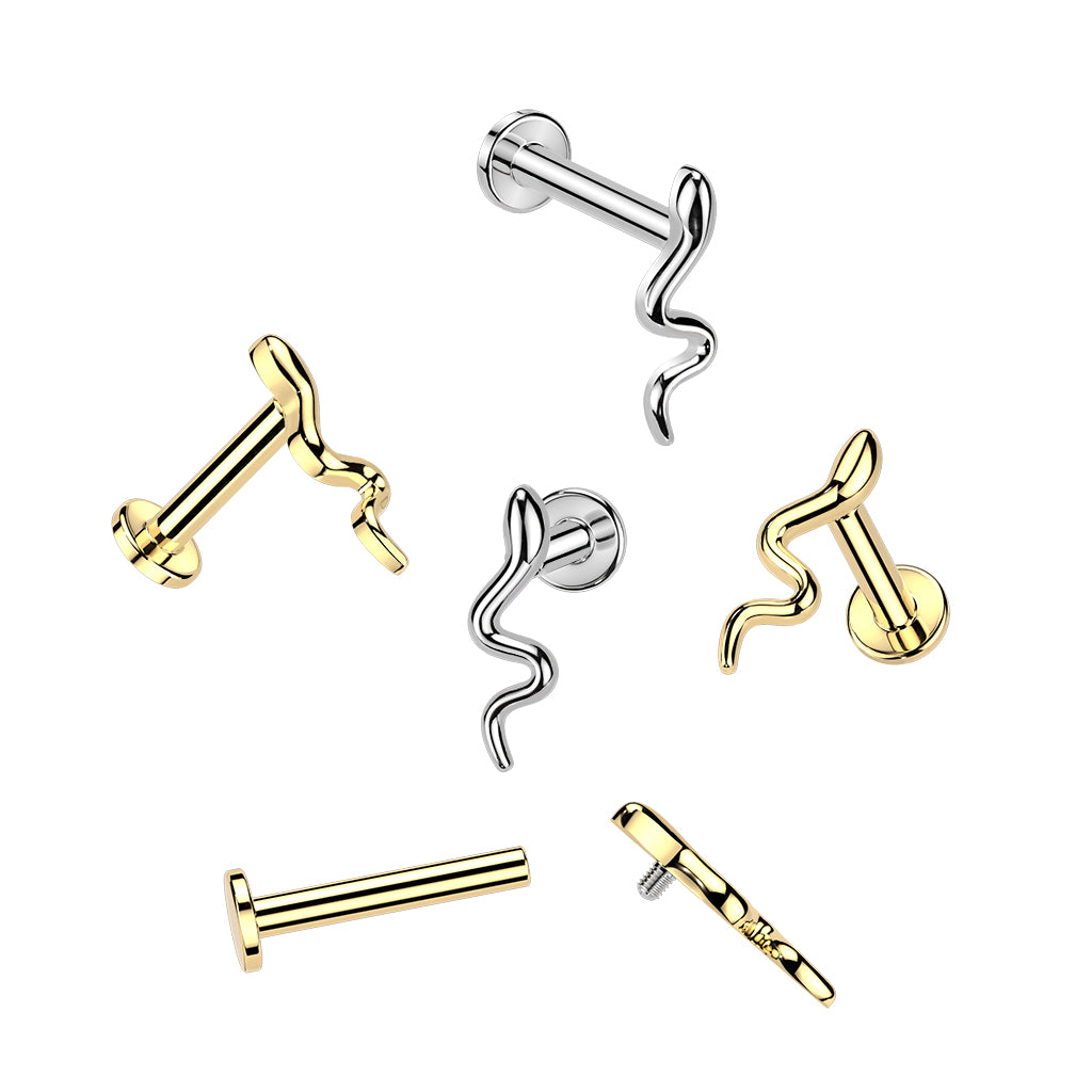 Slithering Snake Silver Flat Back Stud 16g range
