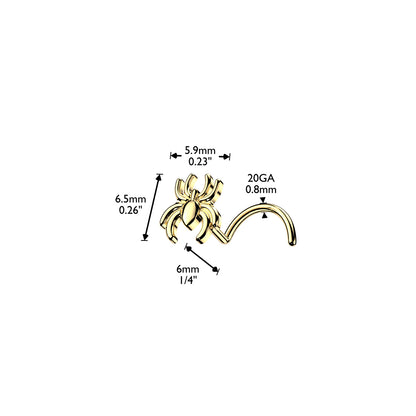 Spider Top Steel Nose Screw 20g dimensions