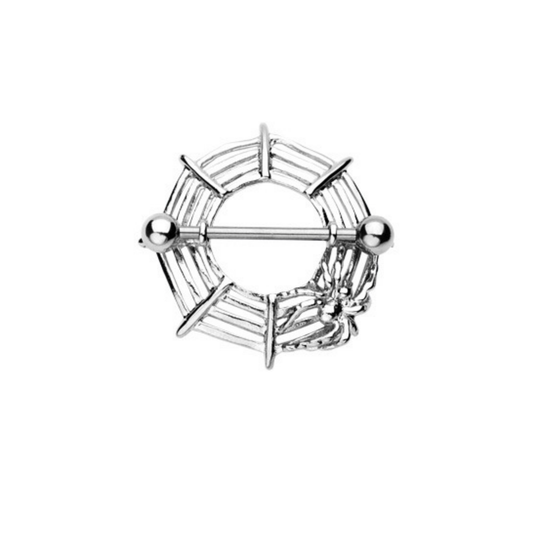 Spider in web steel nipple shield bar