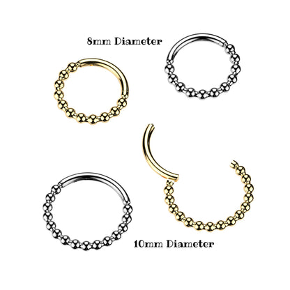 Steel Beaded Ball Clicker Ring