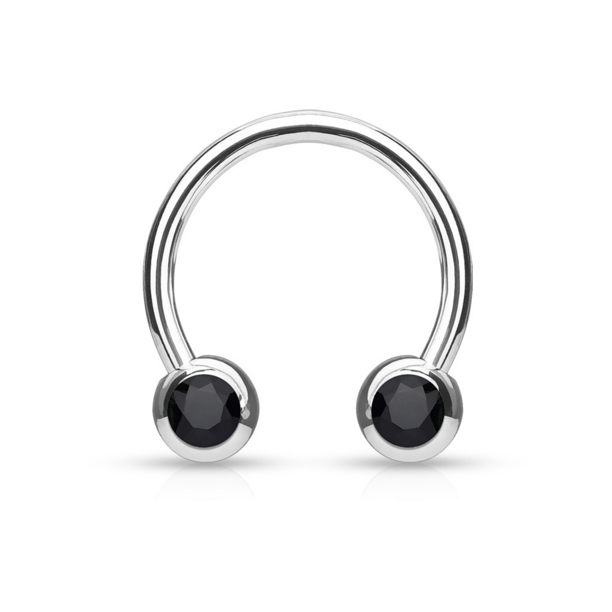 Steel Horseshoe Black Gem