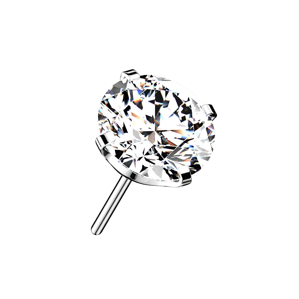 Single diamond earring on a white background