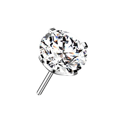 Single diamond earring on a white background