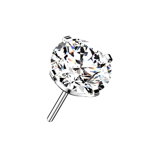 Single diamond earring on a white background