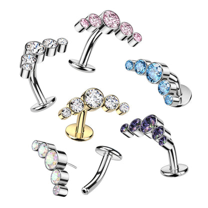 Titanium 5 Gem Floating Belly Button Bar range