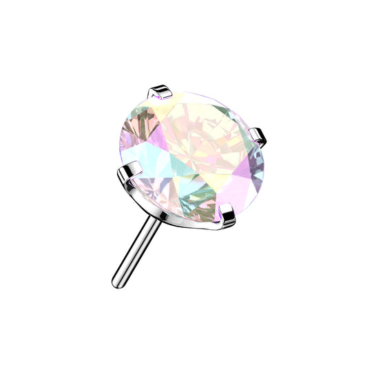 Titanium AB Round Prong Set Gem Threadless Top