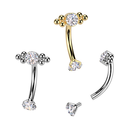 Titanium Ball Design Curved Barbell 16g